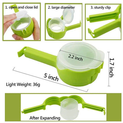 Bag Clips for Food Food Storage Sealing Clips with Pour Spouts Kitchen Chip Bag Clips Plastic Cap Sealer Clip Kitchen Storage